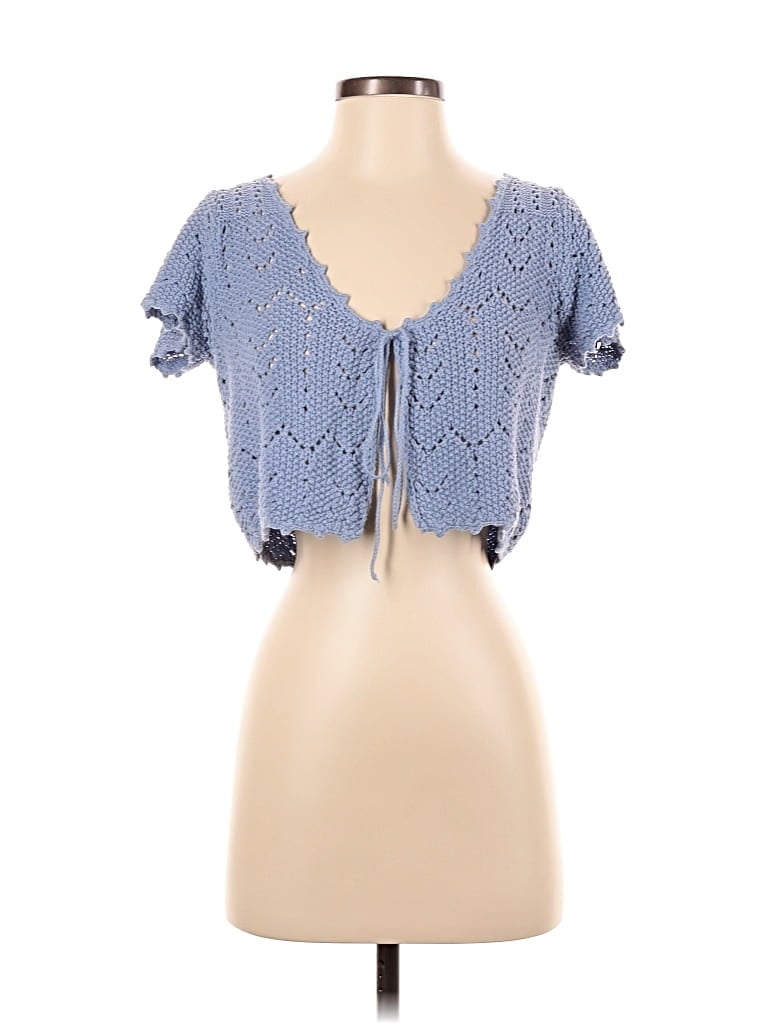 Pre-owned Double Zero Cardigan Sweater In Blue