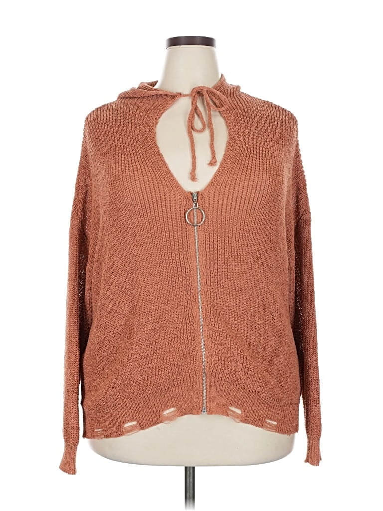 Pre-owned Assorted Brands Cardigan Sweater In Brown