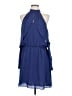 Parker 100% Polyester Solid Blue Cocktail Dress Size L - photo 1
