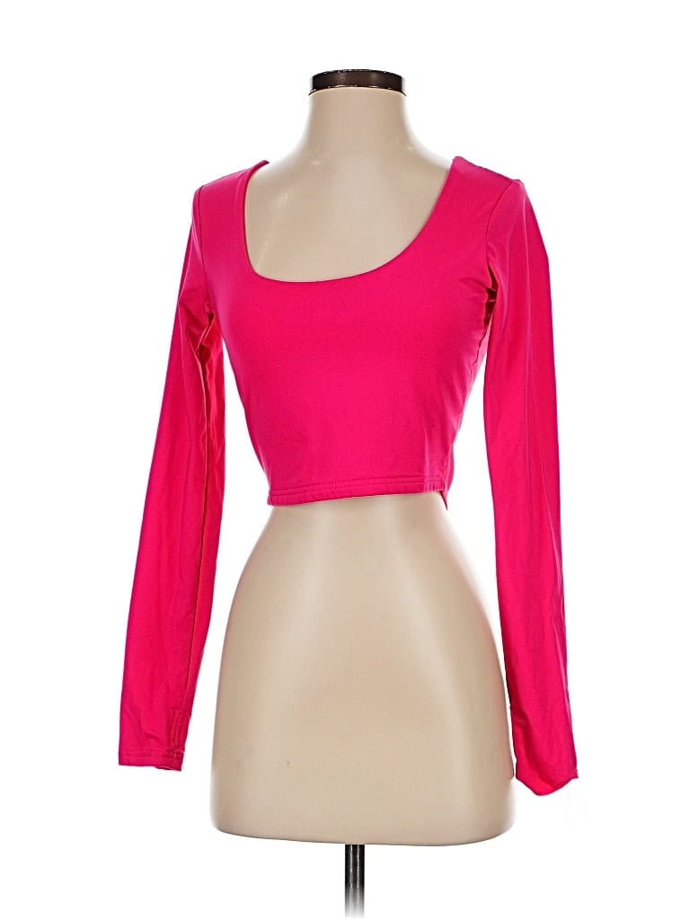 Pre-owned Unbranded 3/4 Sleeve T-shirt In Pink