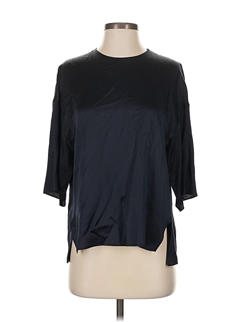 Pre-owned Vince 3/4 Sleeve Top Black Mock Neckline Tops