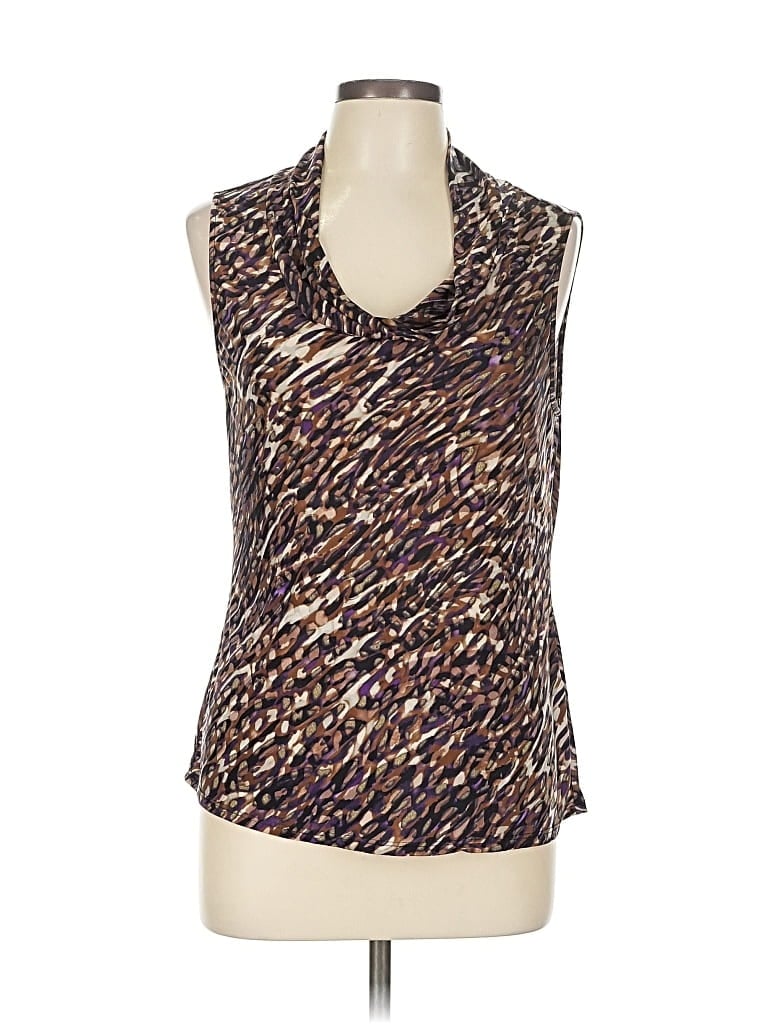 Pre-owned Tahari By Asl Sleeveless Blouse In Brown