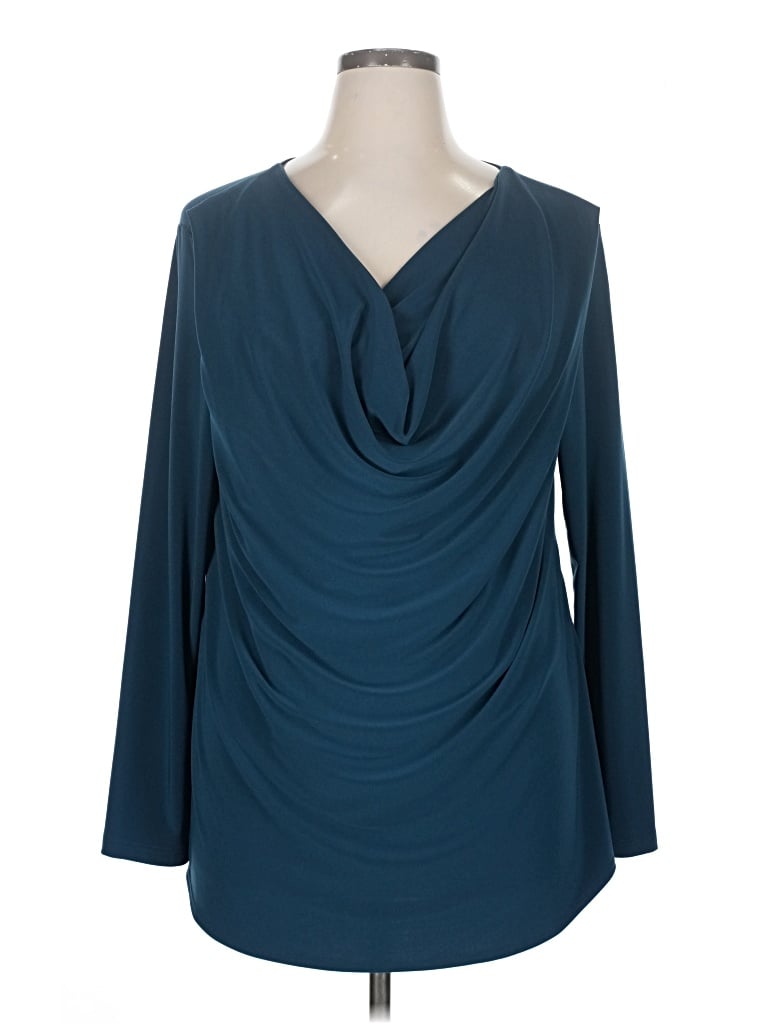 Pre-owned Sympli Long Sleeve Blouse In Blue