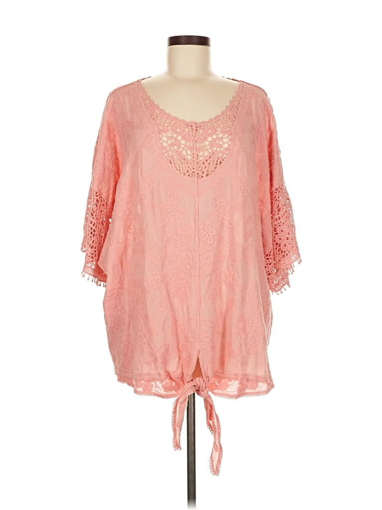 Pre-owned Lane Bryant 3/4 Sleeve Blouse In Pink