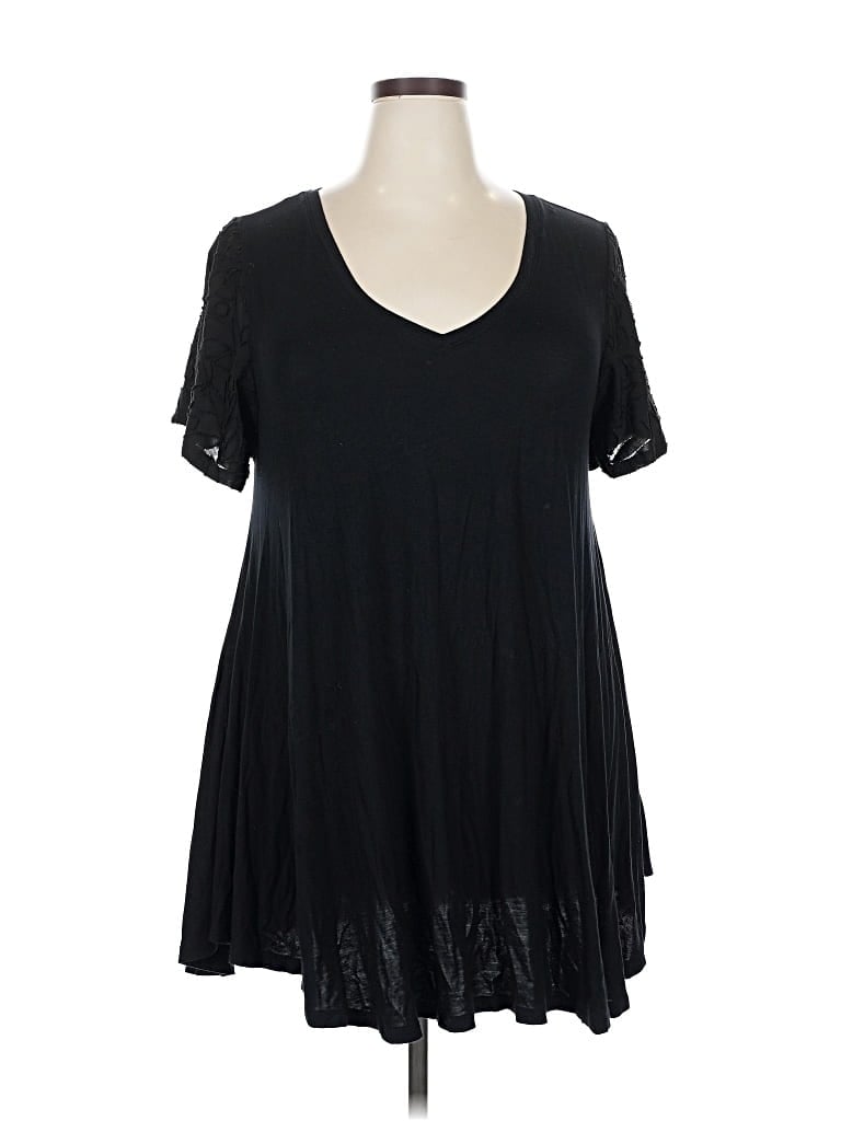 Pre-owned Lane Bryant Short Sleeve T-shirt In Black