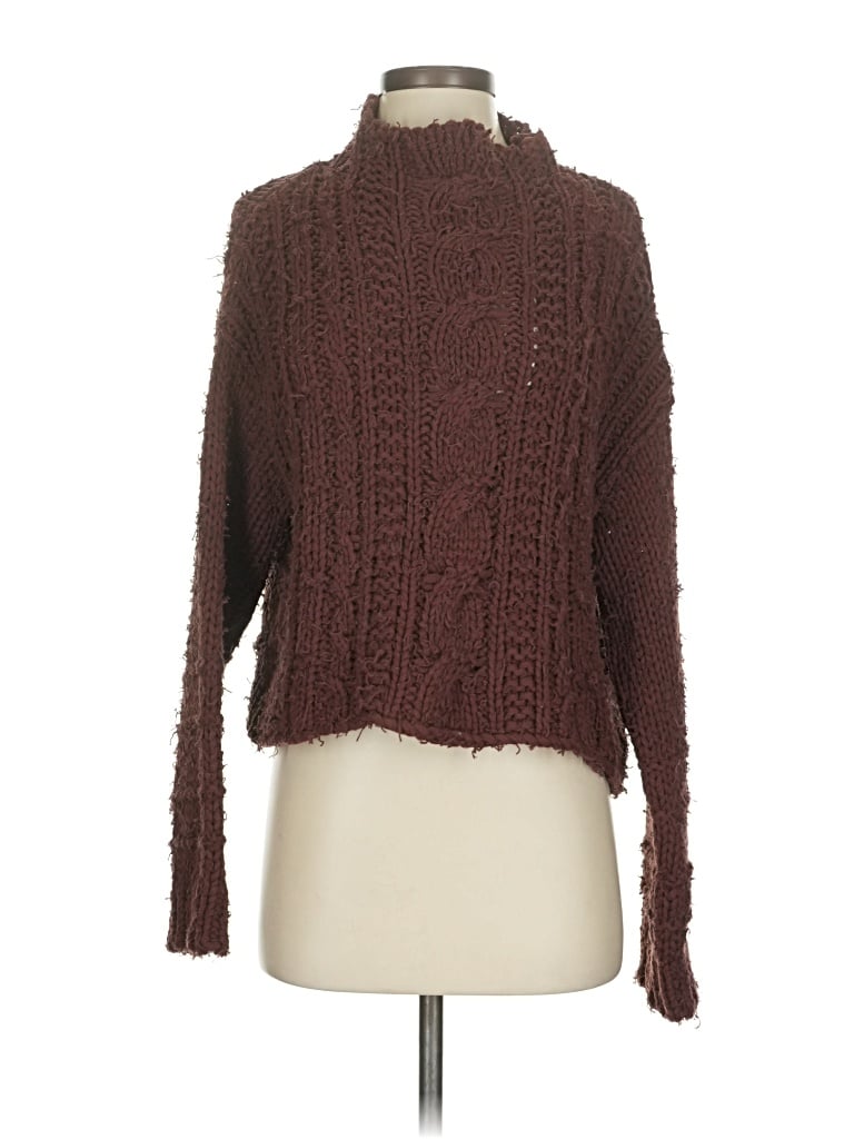 FREE PEOPLE Pre-owned Turtleneck Sweater In Brown