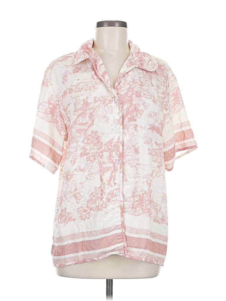 Pre-owned Commense Short Sleeve Blouse In Pink