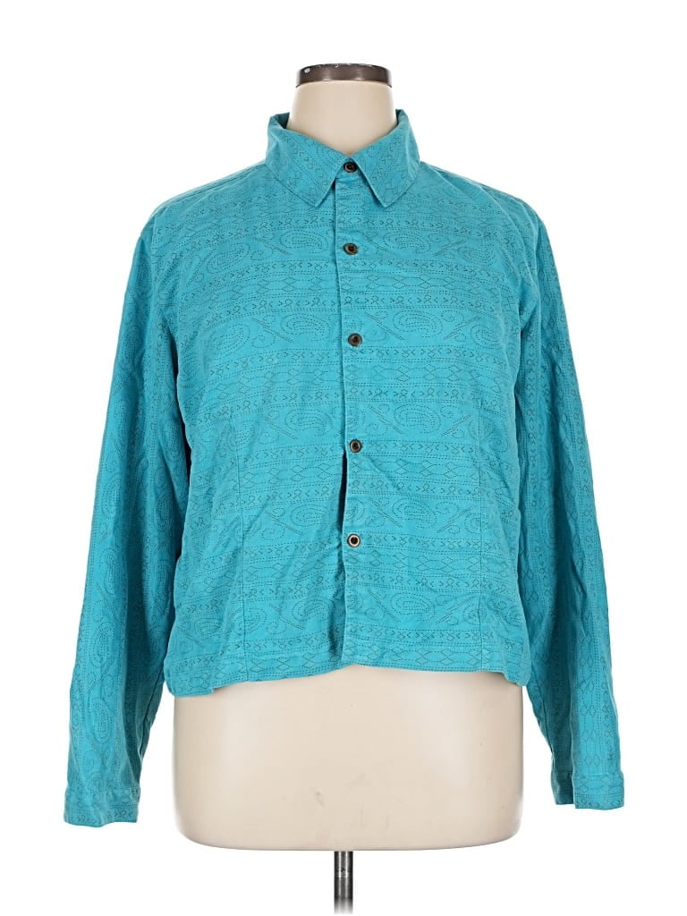 CHICO'S DESIGN Pre-owned Long Sleeve Button Down Shirt In Blue