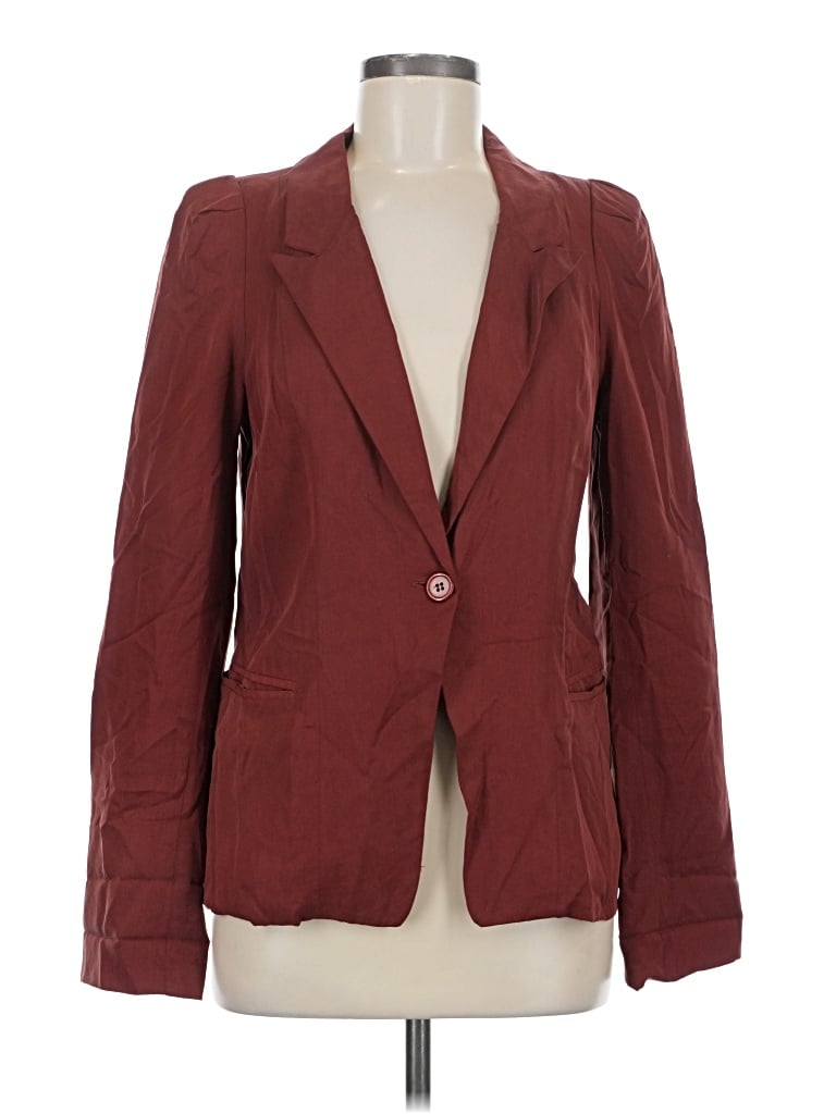 Pre-owned Lush Blazer Jacket In Burgundy