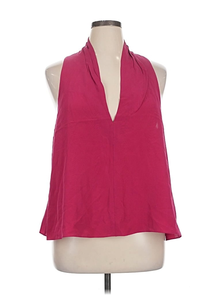 Pre-owned Joie Sleeveless Silk Top Pink Halter Neckline Tops