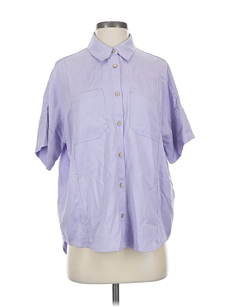 Pre-owned Oat Short Sleeve Button Down Shirt In Purple