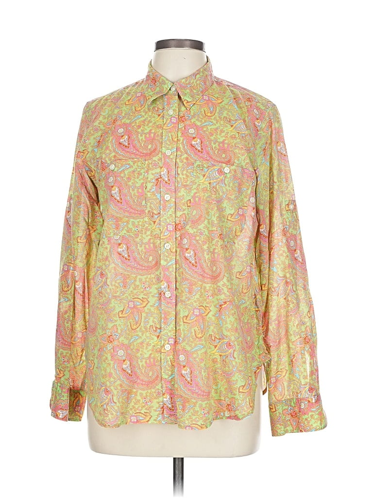 Pre-owned Polo Ralph Lauren Long Sleeve Blouse In Yellow