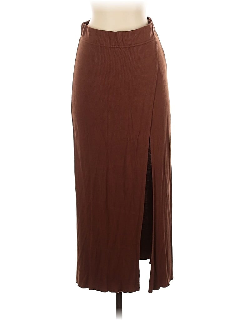 Pre-owned 7 For All Mankind Formal Skirt In Brown