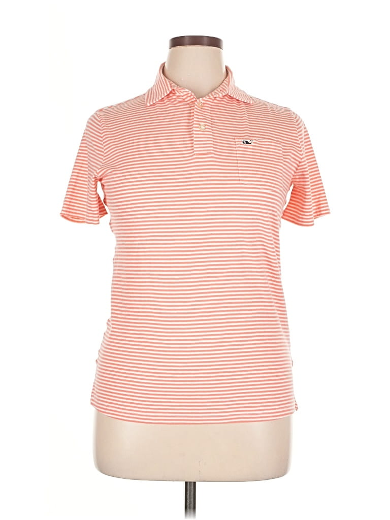 Pre-owned Vineyard Vines Short Sleeve Polo Shirt In Orange