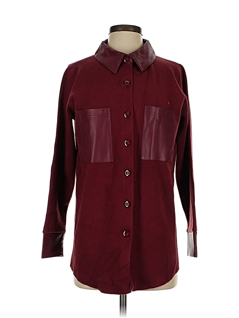 Pre-owned Sioni Coat In Burgundy