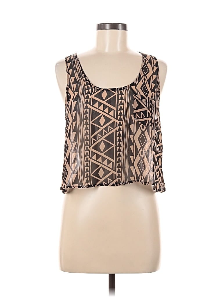 Pre-owned Timing Sleeveless Blouse In Brown