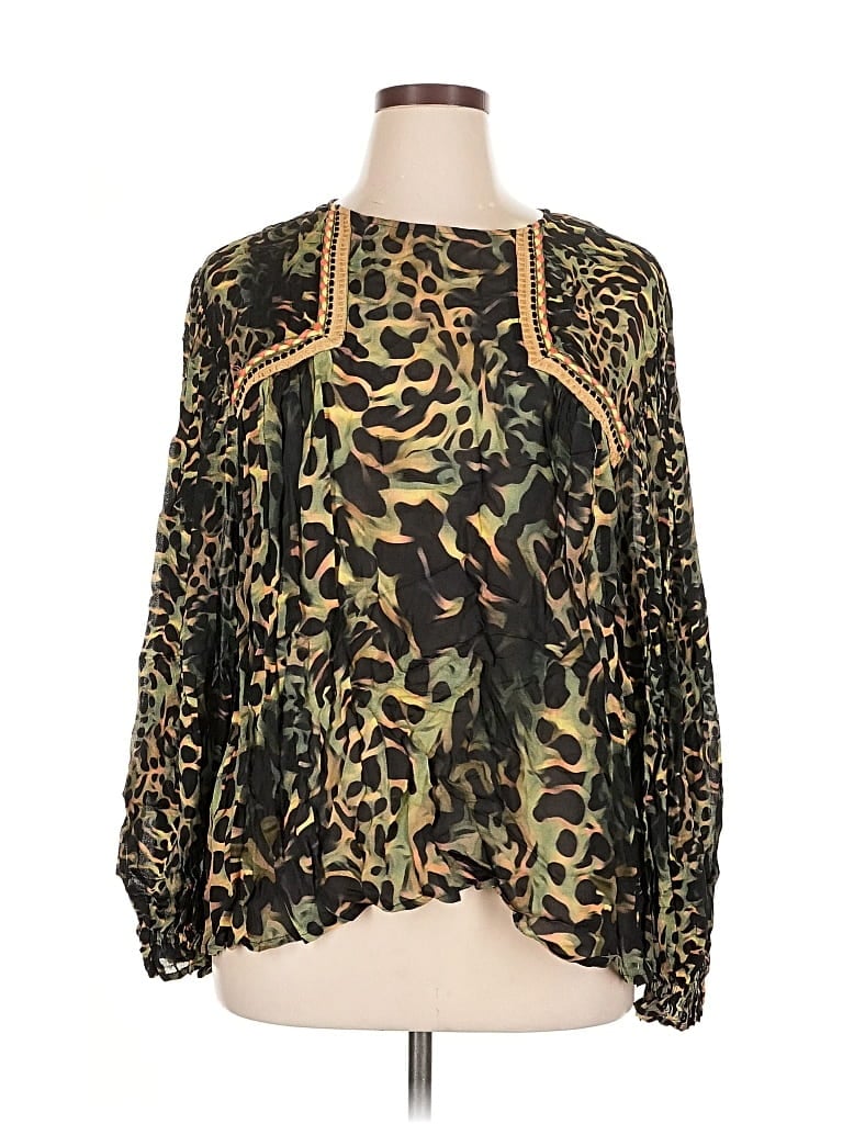 Pre-owned Blank London Long Sleeve Blouse In Green