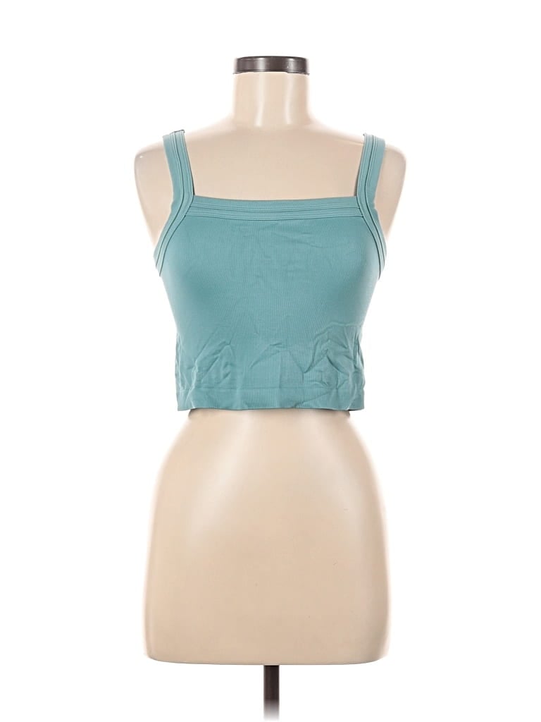 Pre-owned Out From Under Tank Top Teal Strapless Neckline Tops In Blue