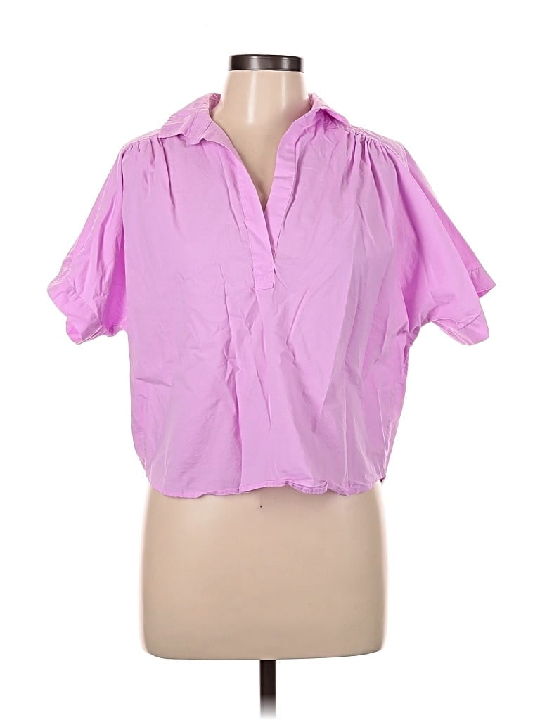 Pre-owned Universal Thread Short Sleeve Blouse In Pink