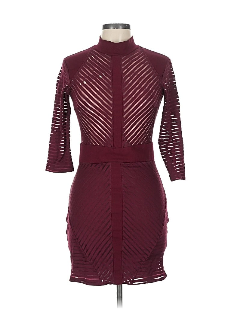 Pre-owned Fashion Nova Cocktail Dress In Burgundy
