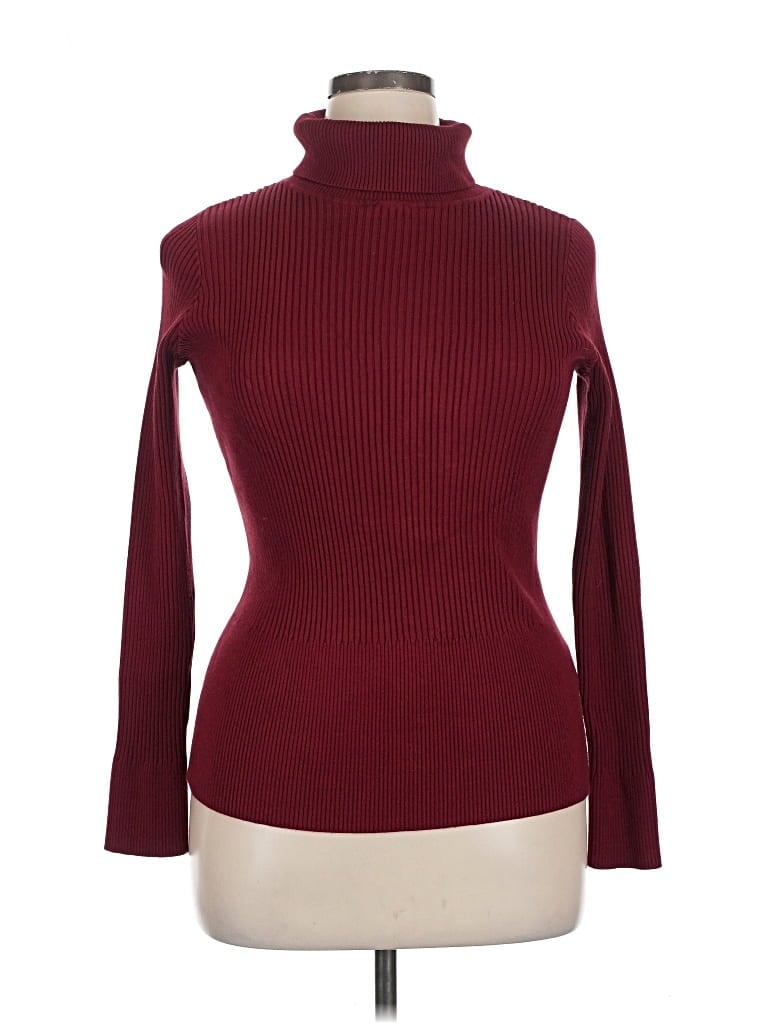 Pre-owned Unbranded Turtleneck Sweater In Burgundy
