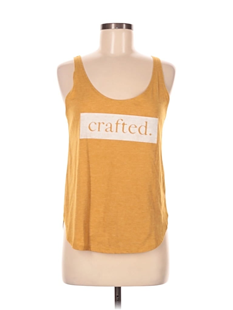 Pre-owned Next Level Apparel Tank Top Gold Strapless Neckline Tops