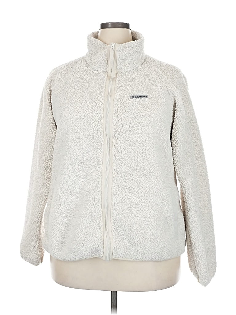 Pre-owned Columbia Cardigan Sweater In White