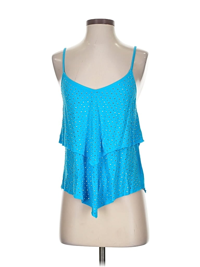 Pre-owned Inc International Concepts Tank Top Blue Halter Neckline Tops