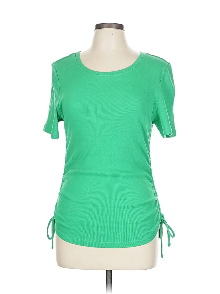 Pre-owned Good American Short Sleeve T-shirt In Green