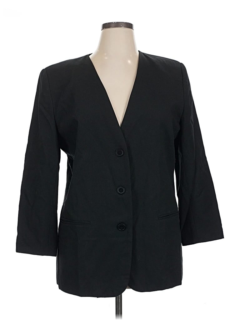 Pre-owned Alfred Dunner Blazer Jacket In Black