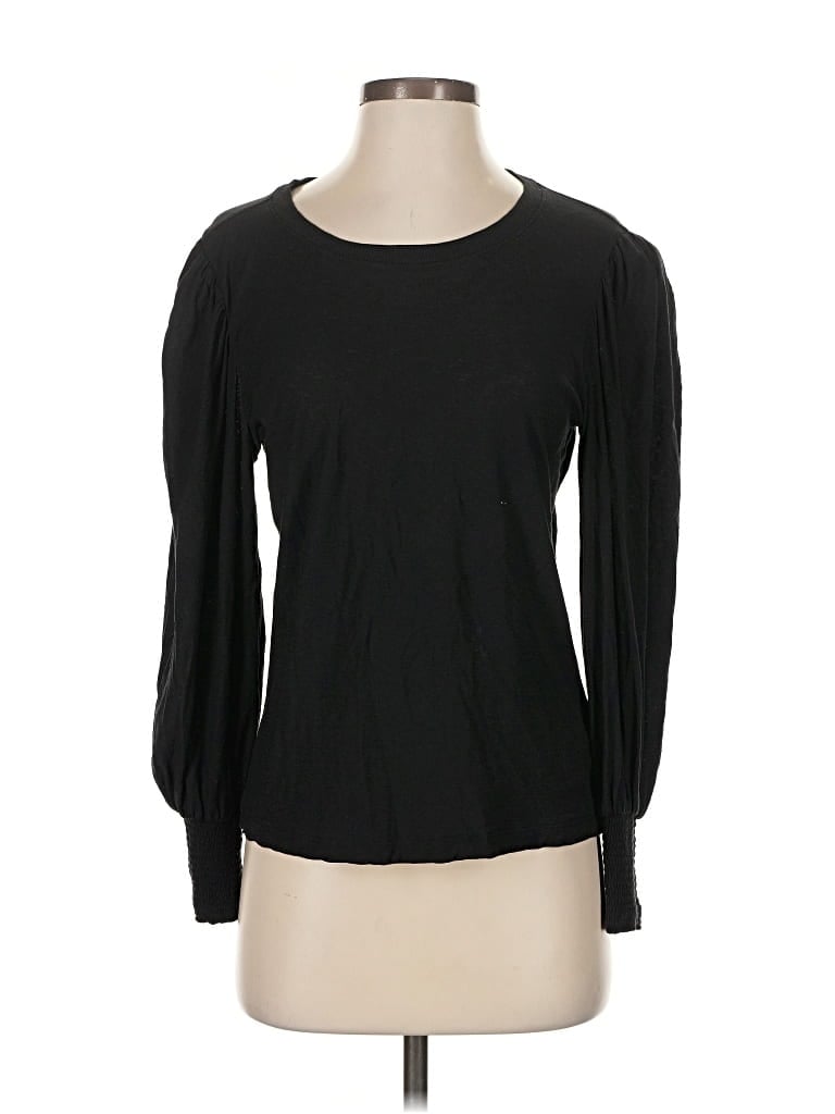 Pre-owned Nation Ltd Long Sleeve Top Black Boatneck Tops