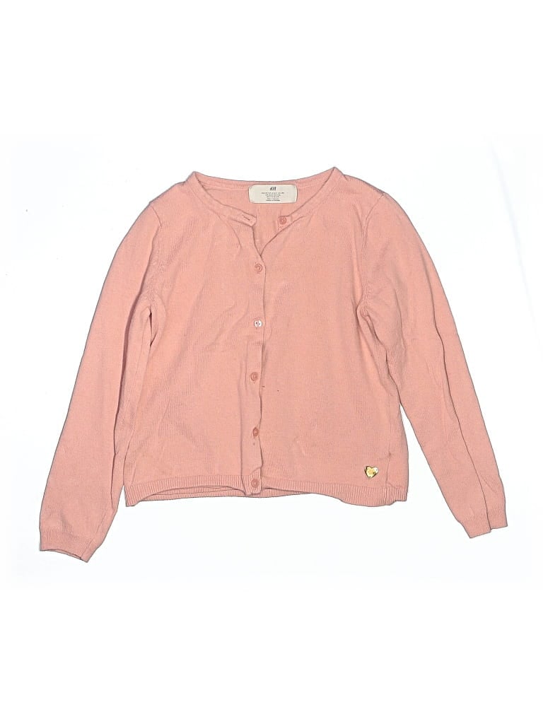 Pre-owned H&m Kids' Cardigan Sweater In Pink