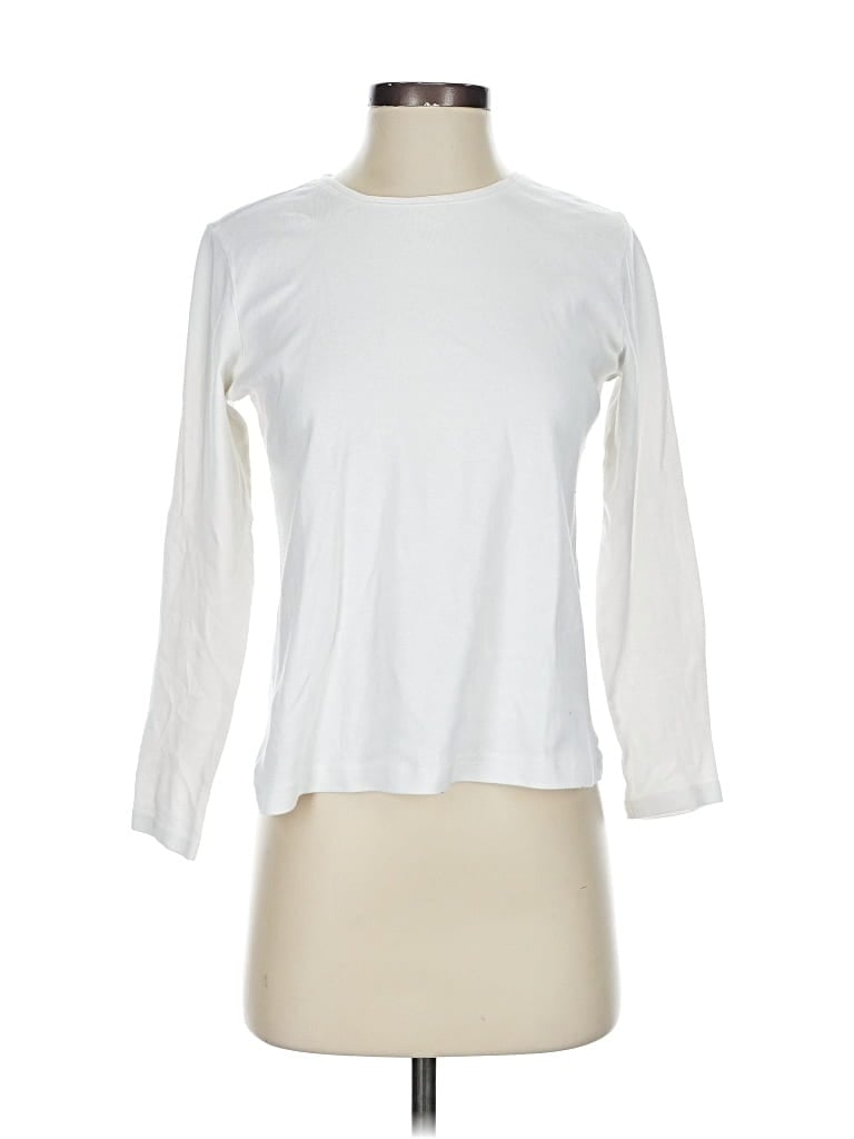 Pre-owned Croft & Barrow 3/4 Sleeve T-shirt In White