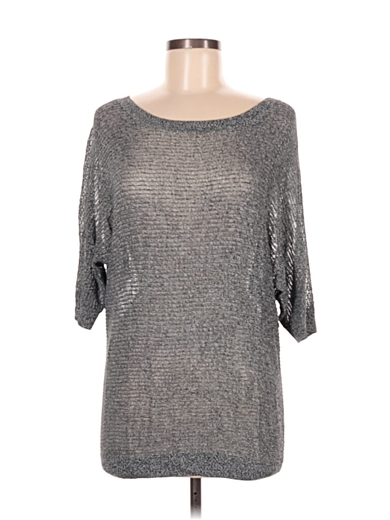 Pre-owned Express 3/4 Sleeve Top Silver Boatneck Tops