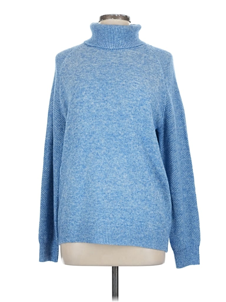 Pre-owned Ann Taylor Loft Turtleneck Sweater In Blue