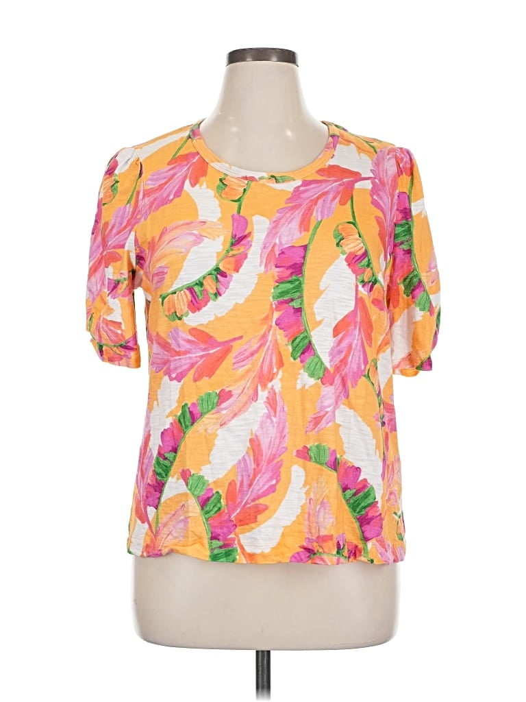 Pre-owned Chico's Short Sleeve Blouse In Orange