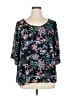 Cameo 100% Polyester Black 3/4 Sleeve Blouse Size 1X - photo 1