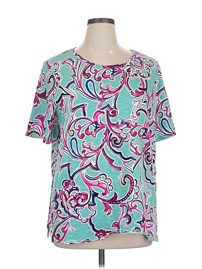 Pre-owned Chico's Short Sleeve T-shirt In Blue