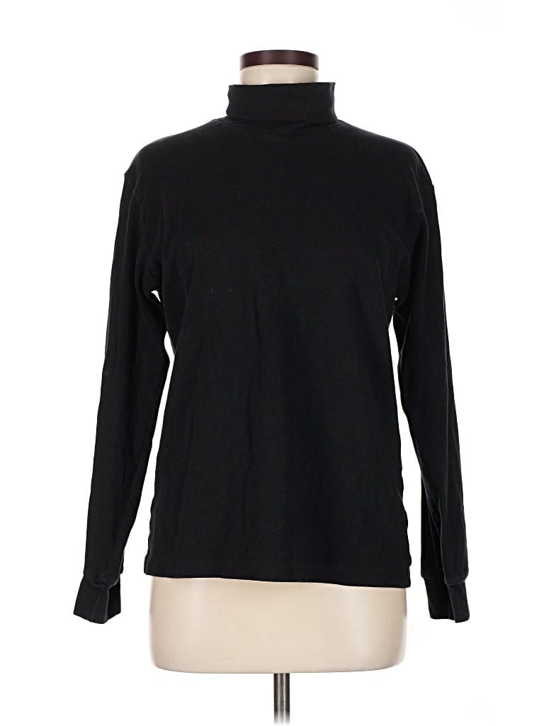 Pre-owned Uniqlo Long Sleeve Turtleneck In Black