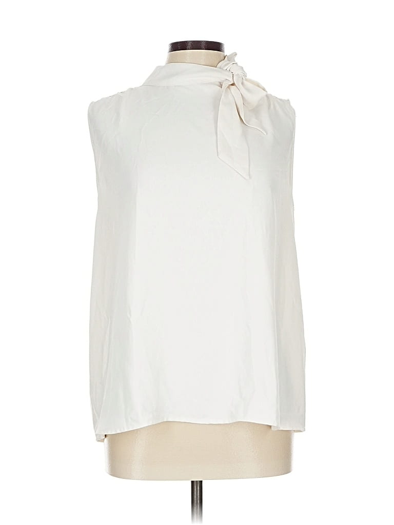 Pre-owned Ann Taylor Sleeveless Blouse In White