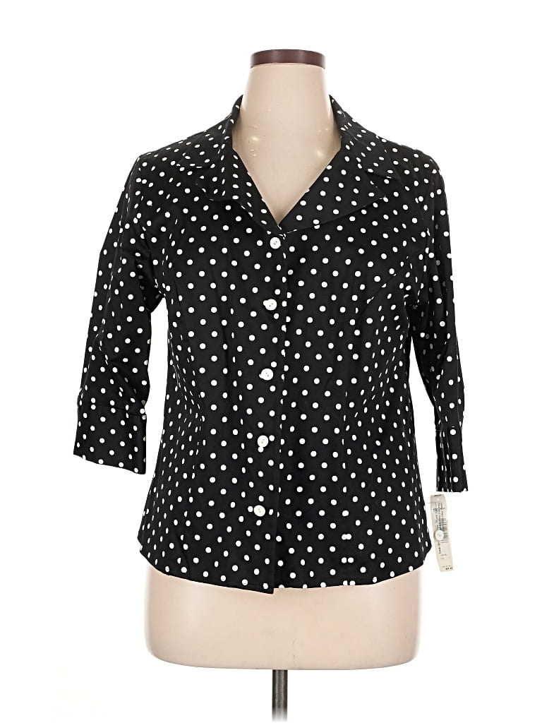 Pendleton 3/4 Sleeve Button Down Shirt In Black