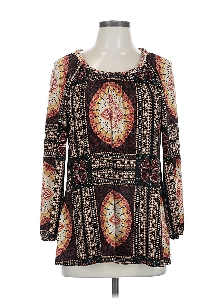 Pre-owned Style & Co Long Sleeve Blouse In Black