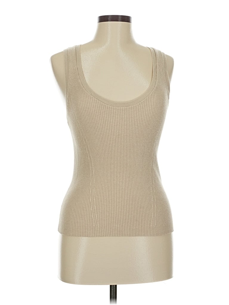 Pre-owned Abercrombie & Fitch Tank Top Tan Strapless Neckline Tops In Brown