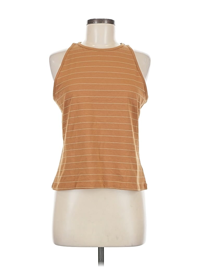 Pre-owned Max Studio Tank Top Brown Halter Neckline Tops