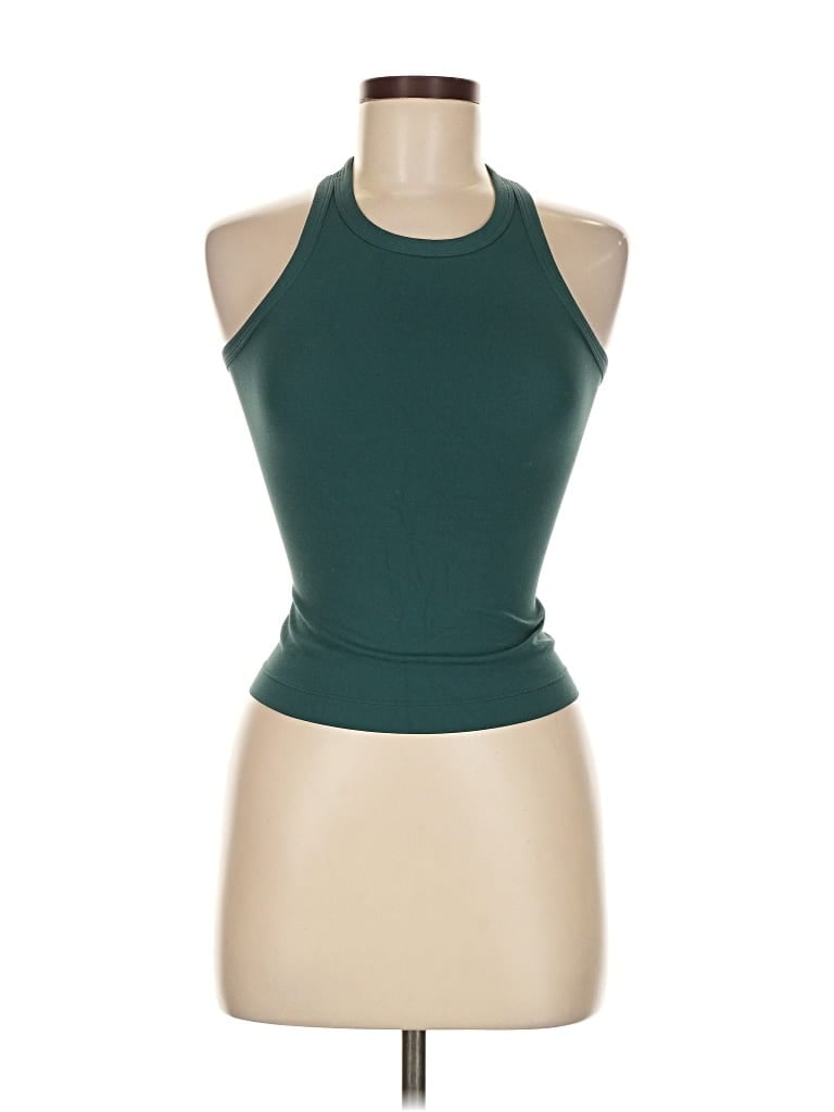 Pre-owned Lululemon Athletica Tank Top Teal Halter Neckline Tops In Blue