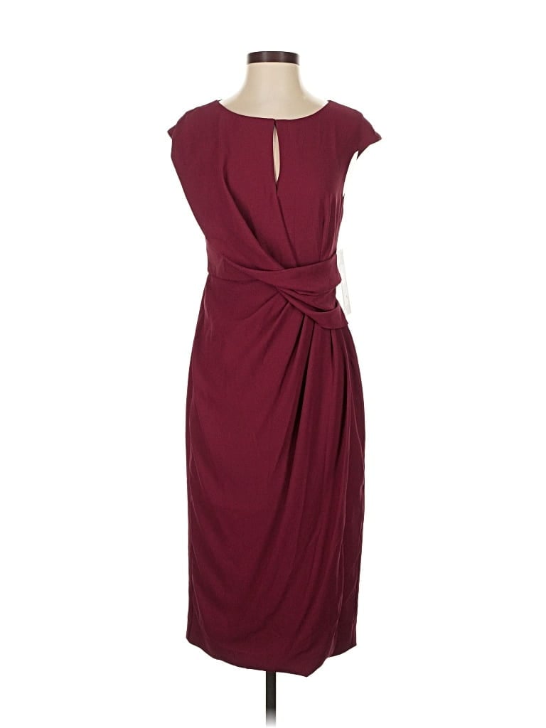 Pre-owned Theia Cocktail Dress In Burgundy
