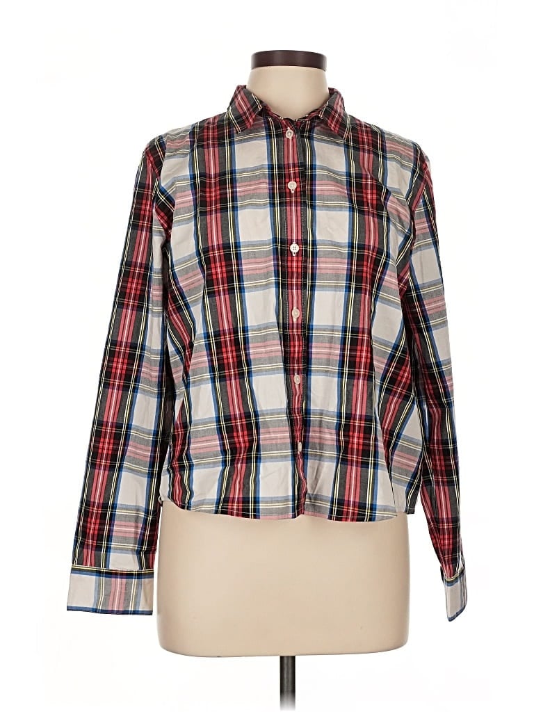 J.crew Factory Store Long Sleeve Button Down Shirt In Red