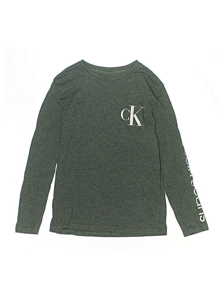 Pre-owned Calvin Klein Kids' Long Sleeve T-shirt In Gray