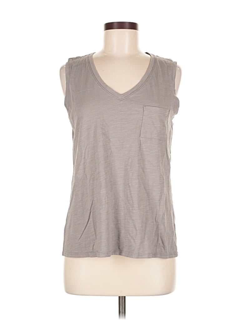 Pre-owned Garnet Hill Sleeveless T-shirt In Gray