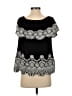 Fever Black Short Sleeve Blouse Size S - photo 2